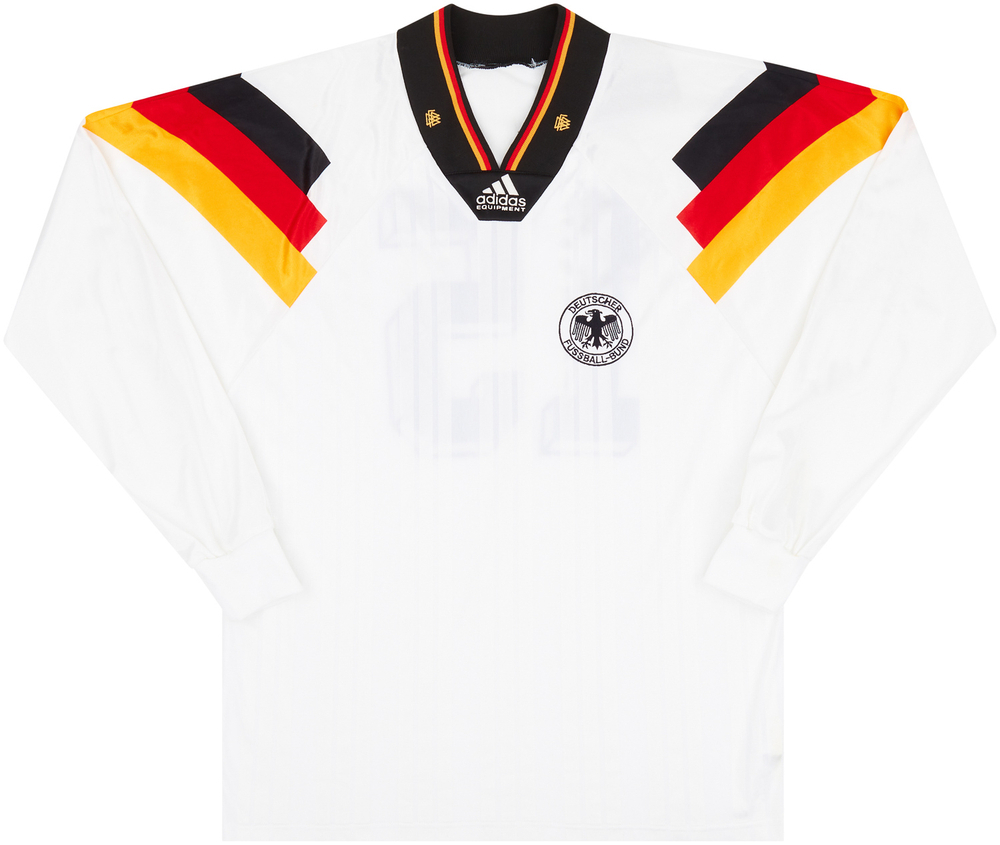 1992-94 Germany Match Issue Home L/S Shirt #15-Match Worn Shirts Germany Certified Match Worn