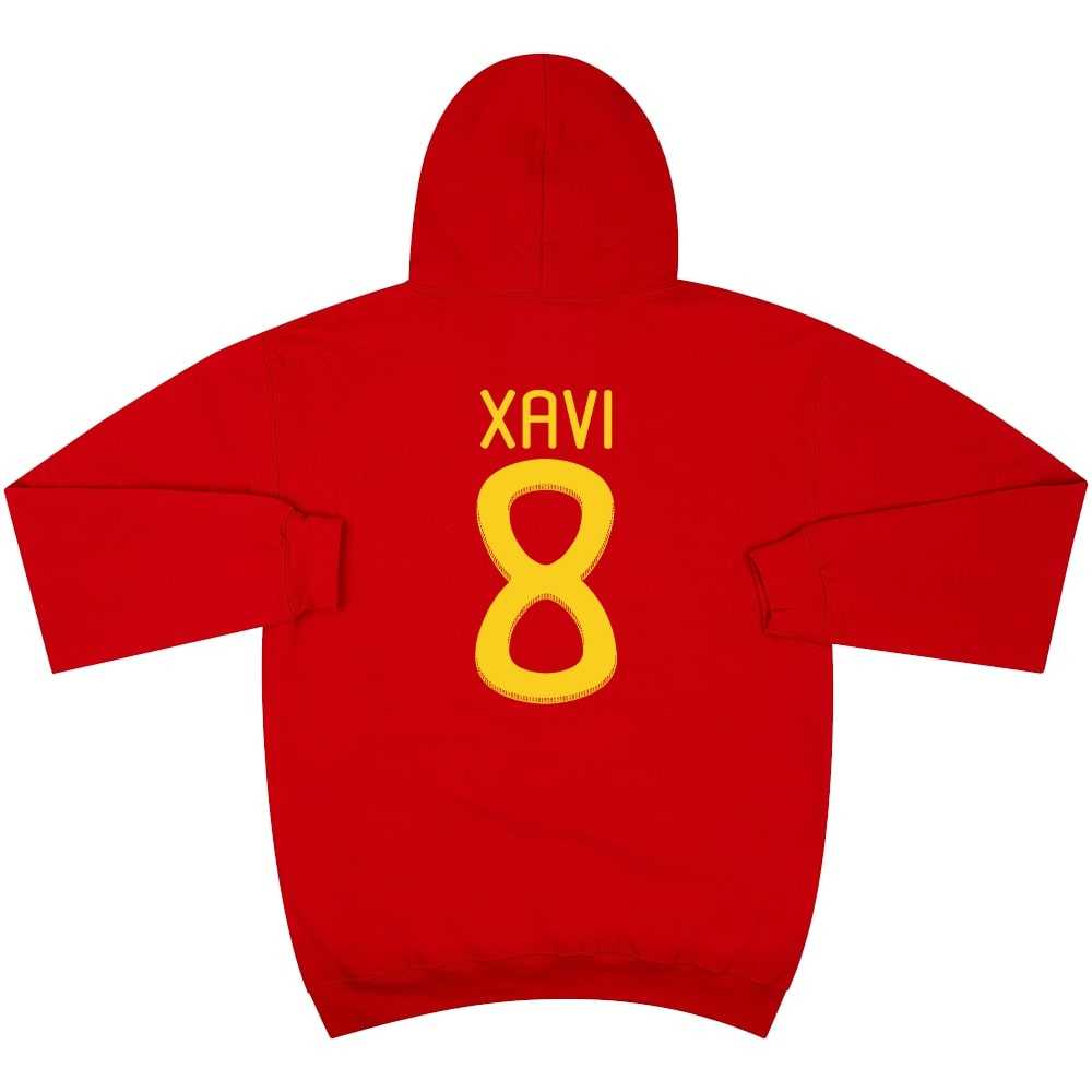 Xavi #8 2010 Spain Red Graphic Hooded Top