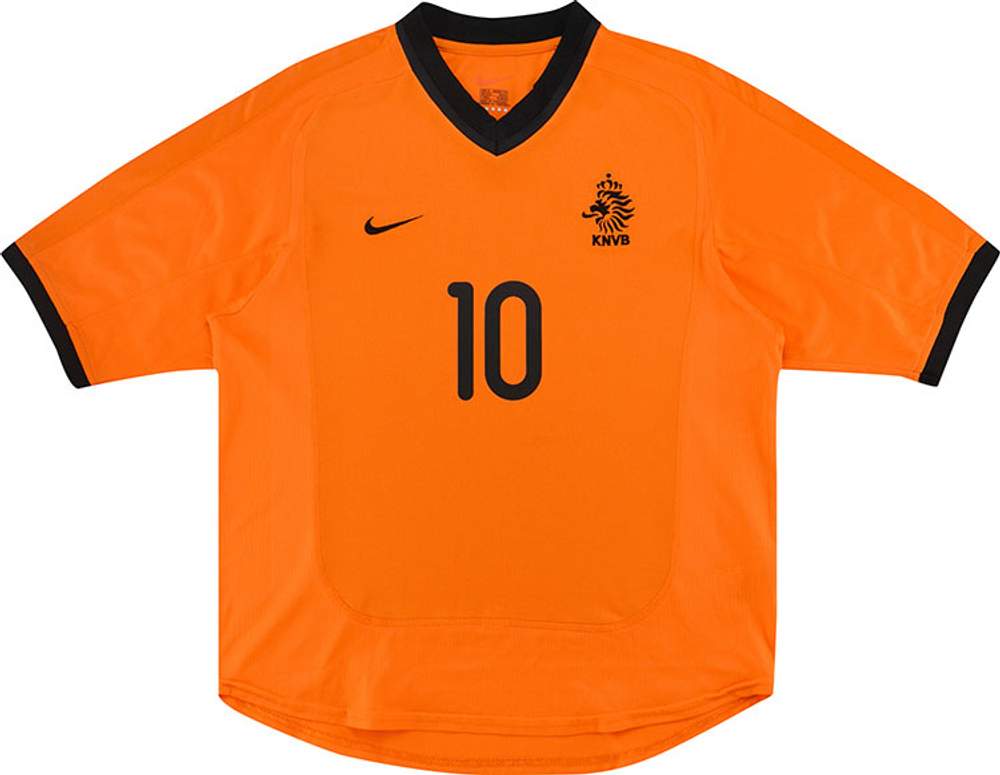 2000-02 Holland Home Shirt Bergkamp #10 (Excellent) L-Dennis Bergkamp Holland Names & Numbers Legends