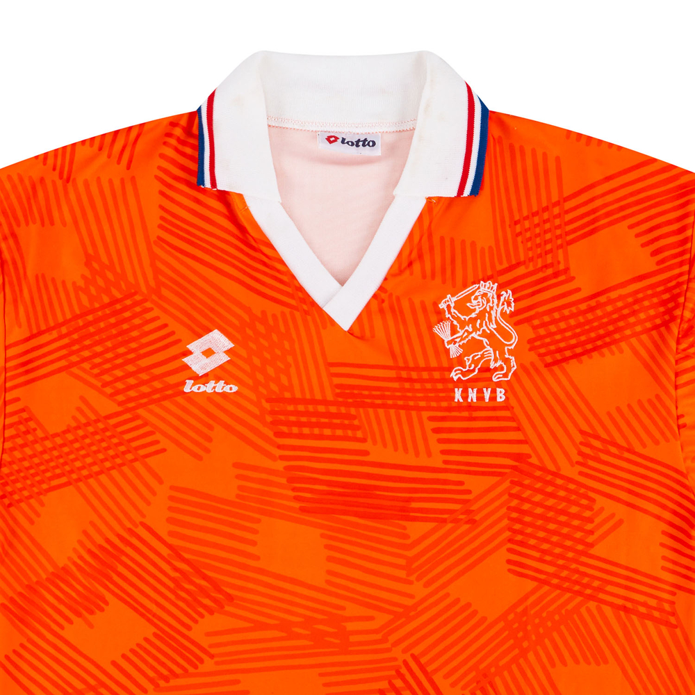 1992 Holland Match Issue Home Shirt #6 (Wouters) v Wales-Match Worn Shirts European & Other World Clubs Holland Certified Match Worn Dazzling Designs