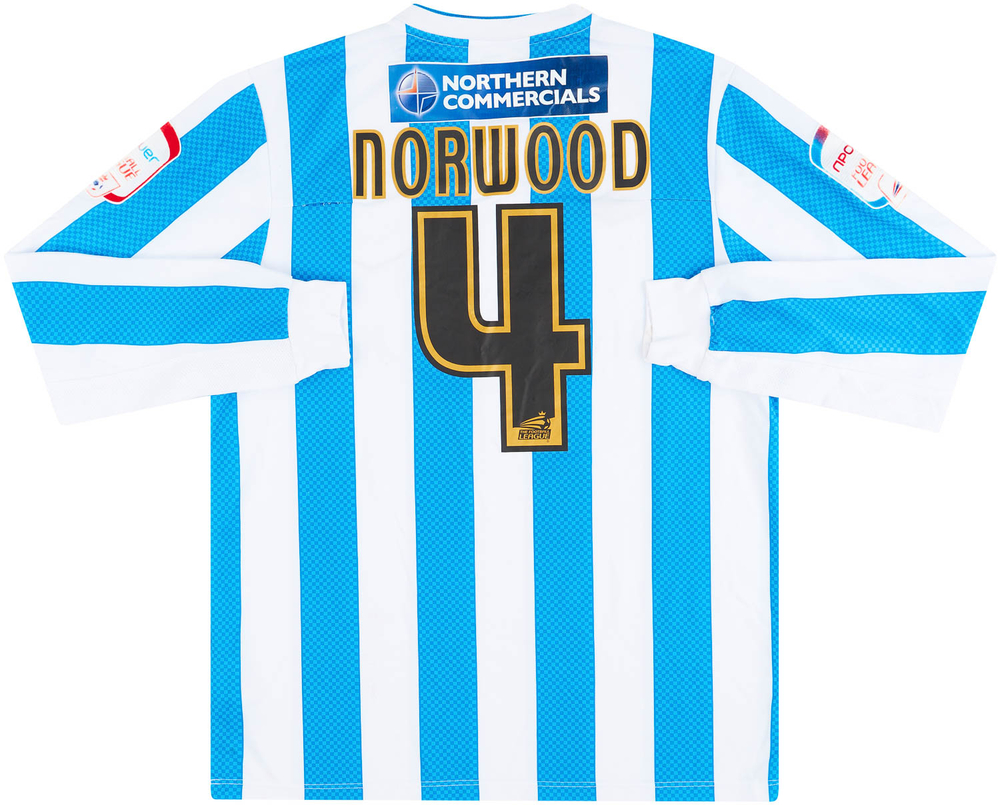 2012-13 Huddersfield Match Issue Home L/S Shirt Norwood #4-Match Worn Shirts Huddersfield Certified Match Worn Long-Sleeves