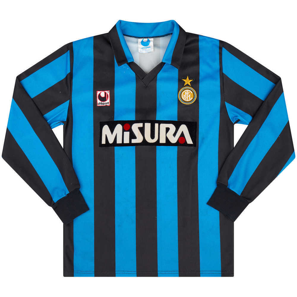 1990-91 Inter Milan Home L/S Shirt (Excellent) S