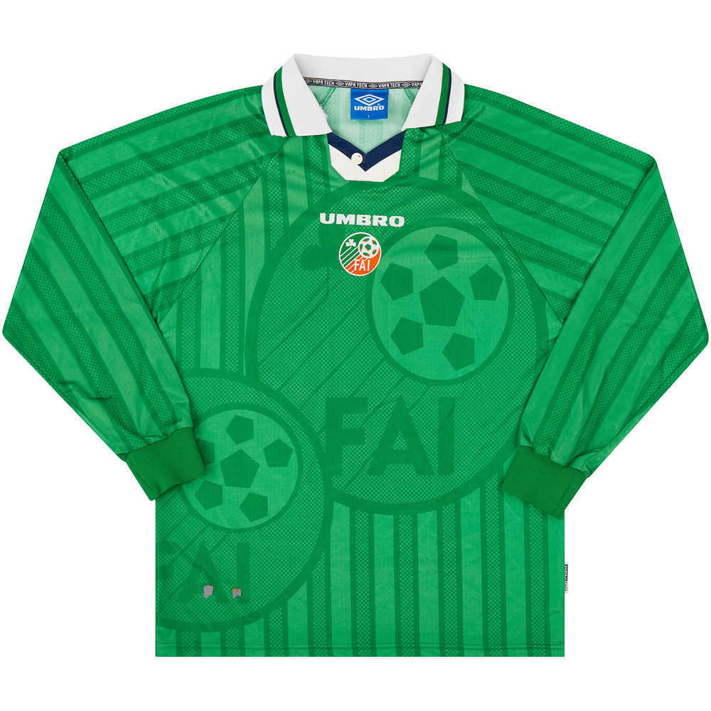 1998-00 Ireland Match Issue Home L/S Shirt #18