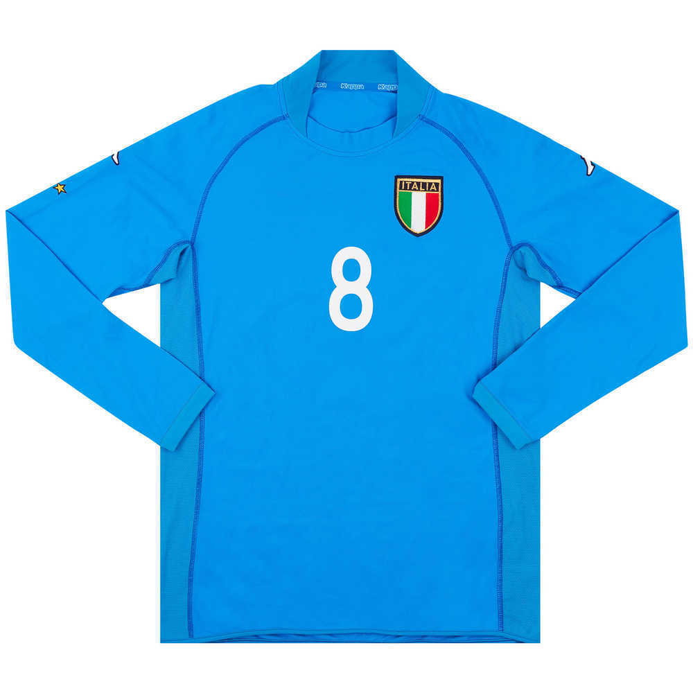 2002 Italy Match Issue Home L/S Shirt #8 (Di Biagio)