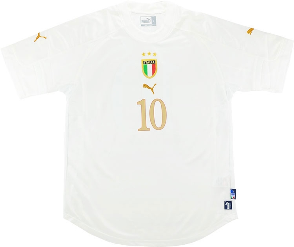 2004-06 Italy Away Shirt Totti #10 (Excellent) M-Italy Names & Numbers Legends Euro 2020