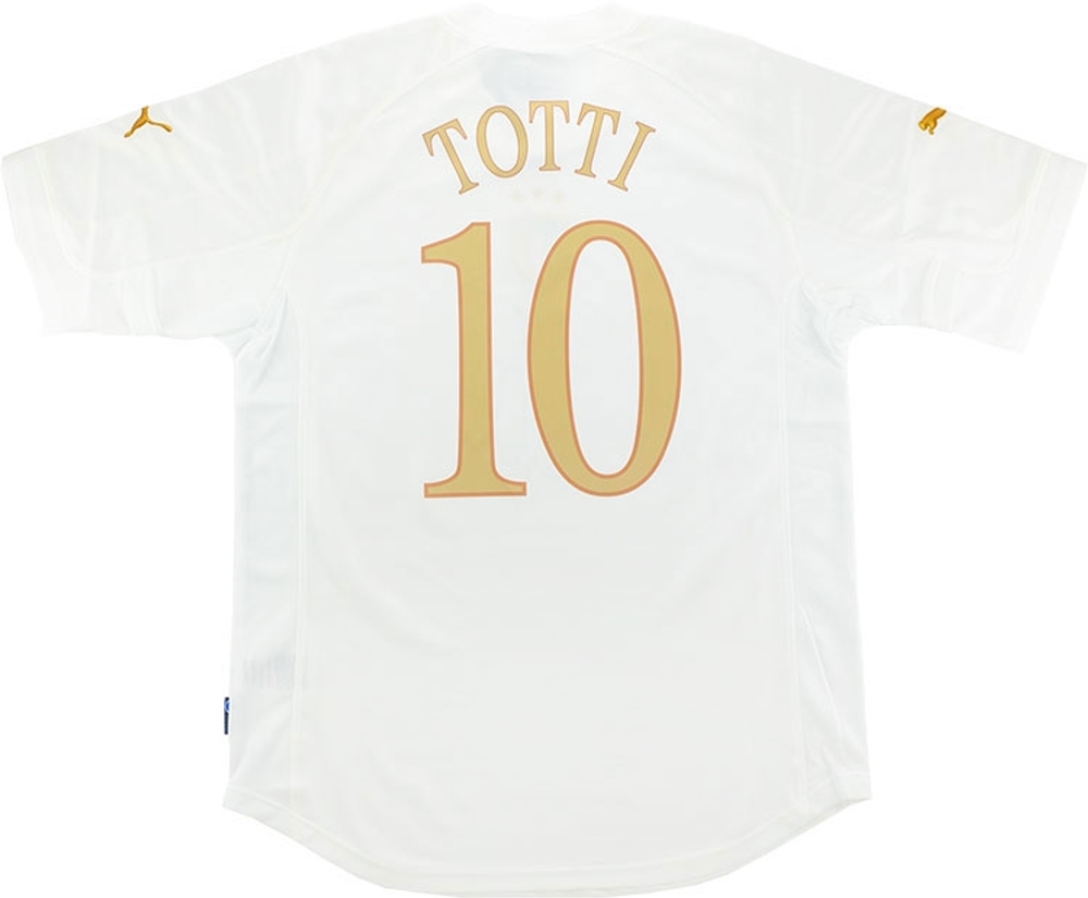 2004-06 Italy Away Shirt Totti #10 (Excellent) M-Italy Names & Numbers Legends Euro 2020