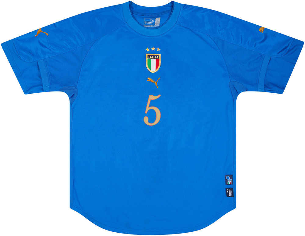 2004-06 Italy Home Shirt Cannavaro #5 (Excellent) L