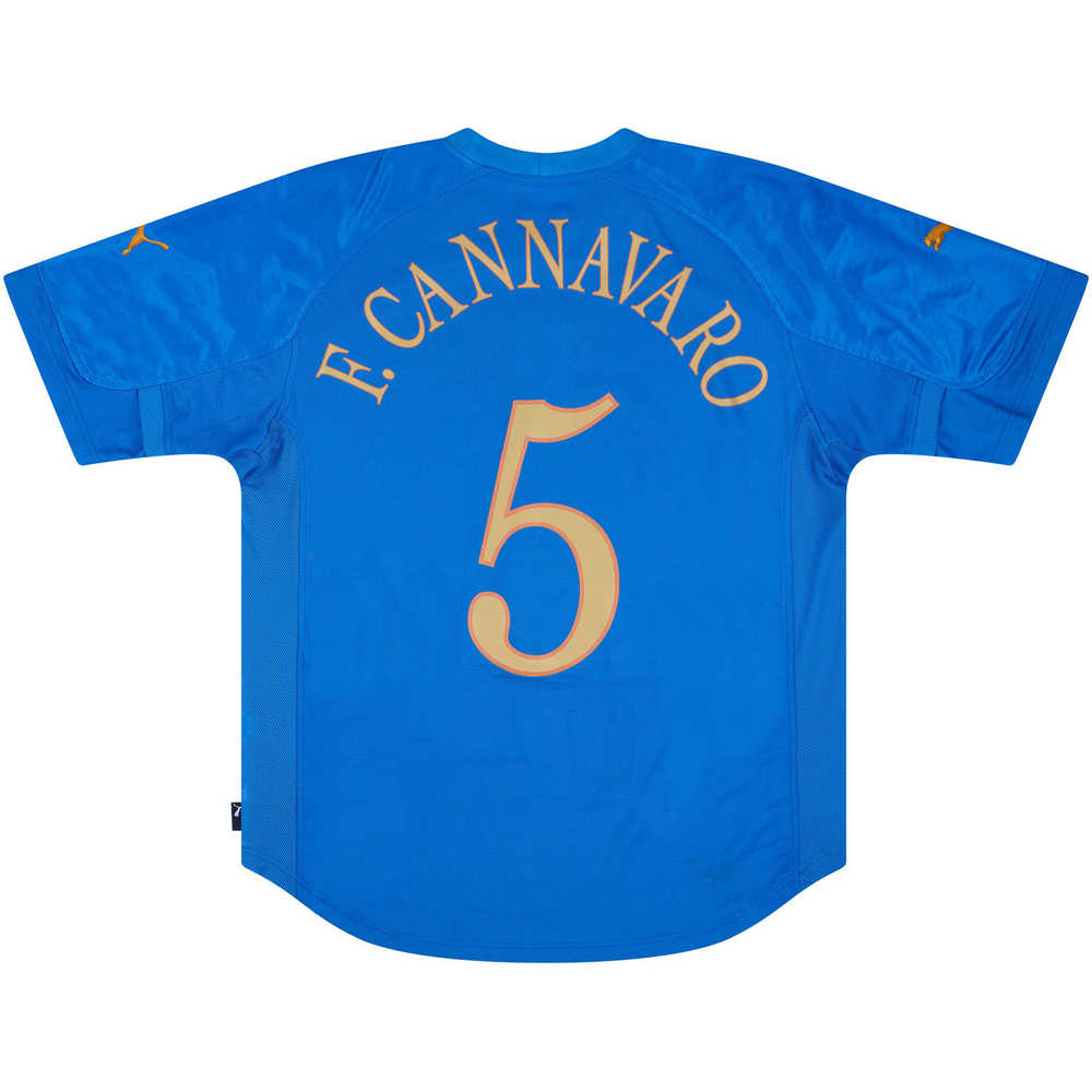 2004-06 Italy Home Shirt Cannavaro #5 (Excellent) L