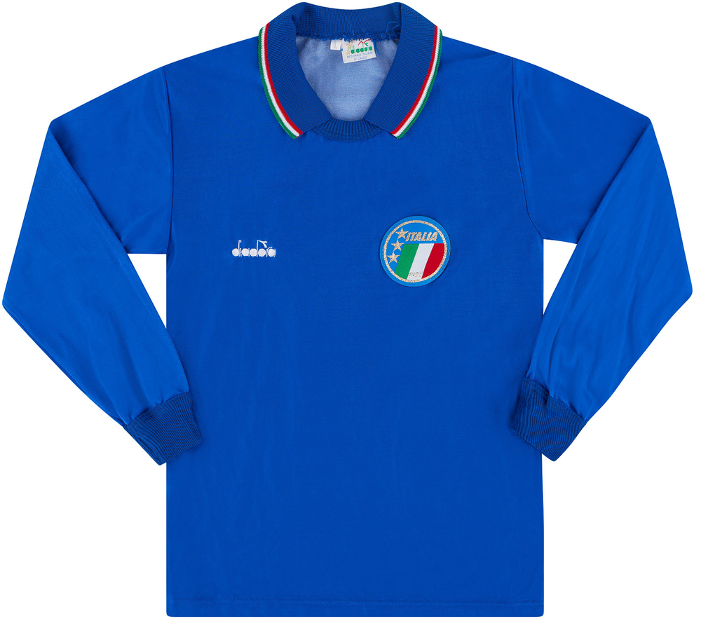 1986-88 Italy Home L/S Shirt (Good) L-Italy Mexico 1986 Long-Sleeves