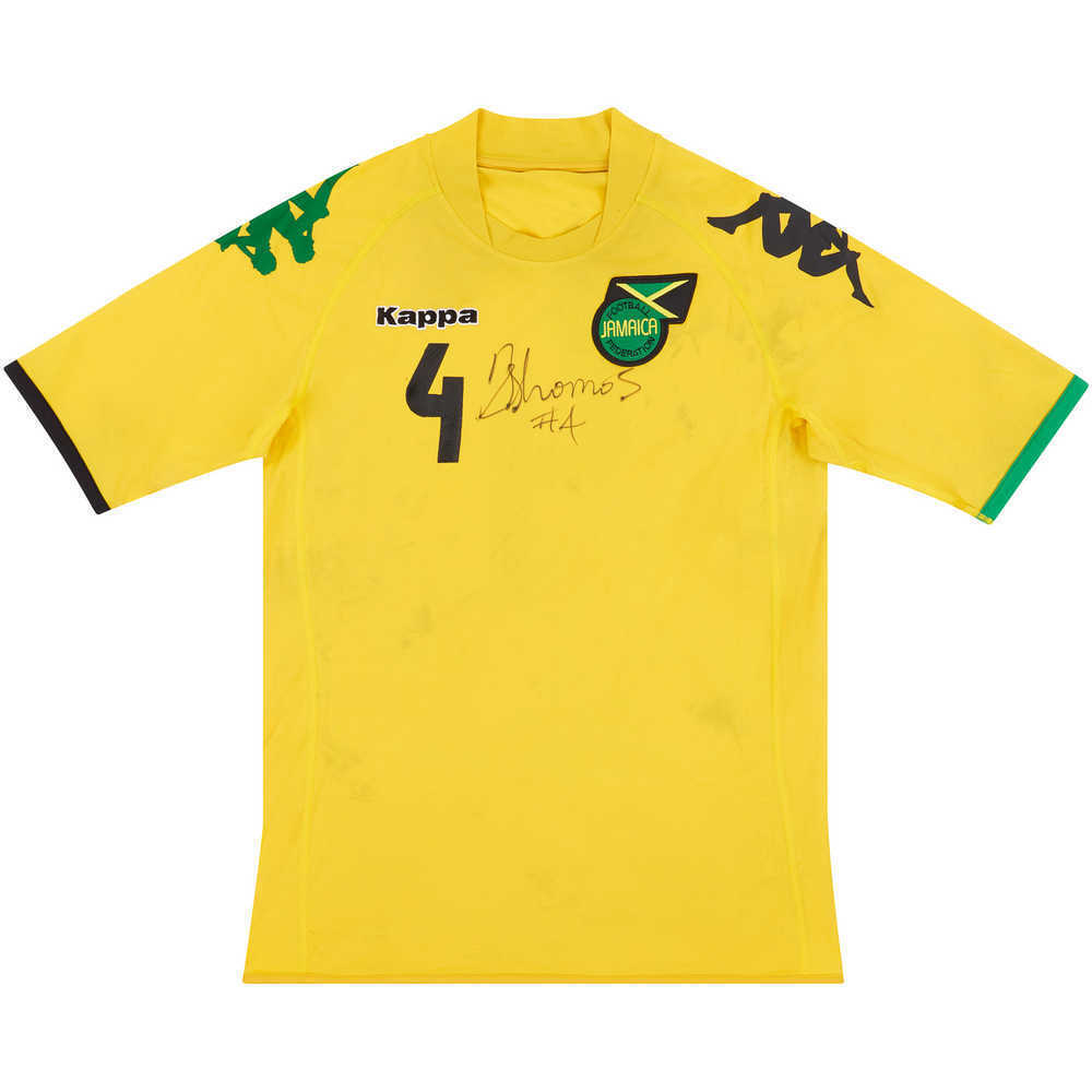 2008-09 Jamaica Match Issue Signed Home Shirt #4 (Thomas)