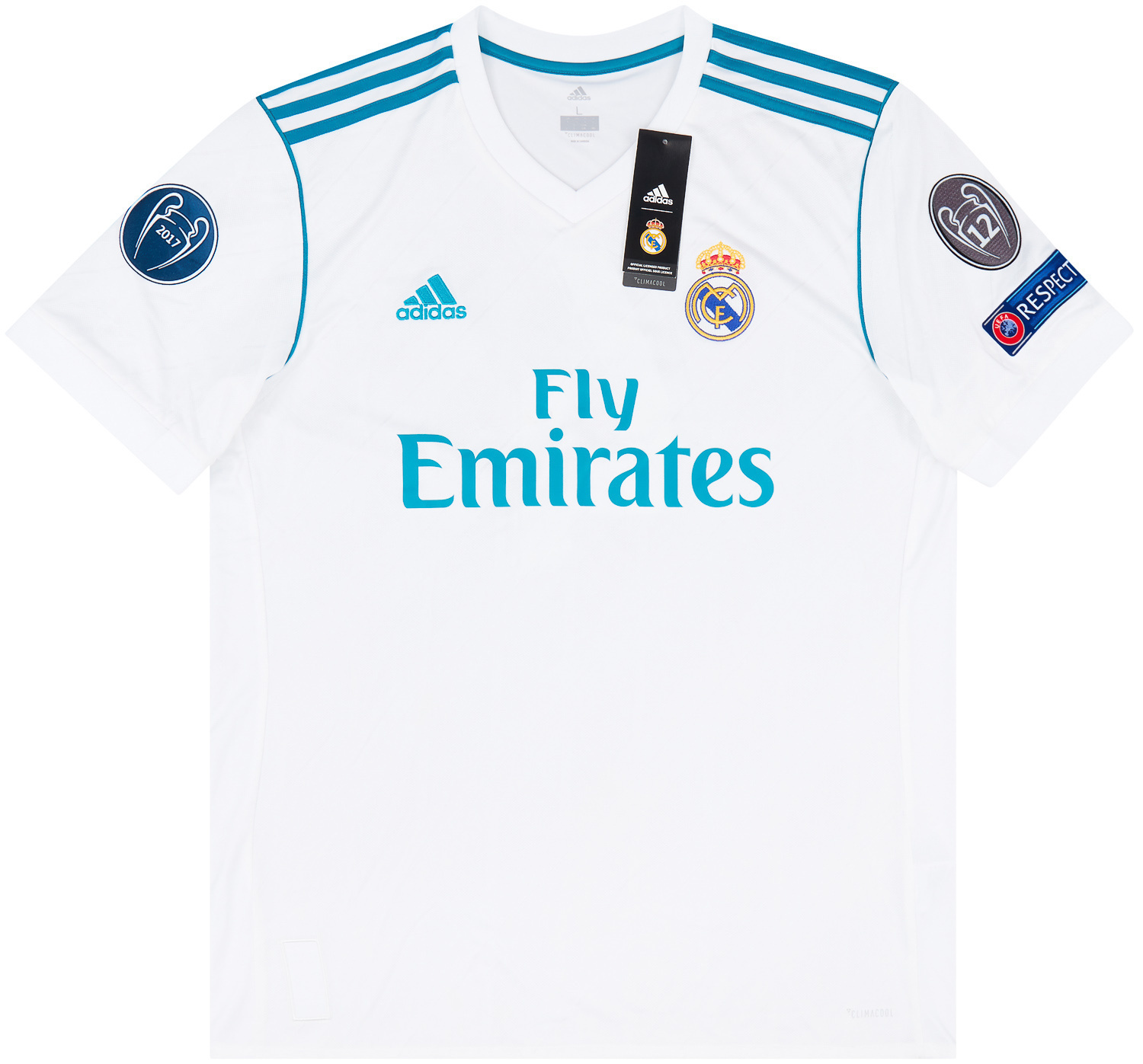 Home kit 2017/18 Real Madrid football shirt world club top Mens size large 