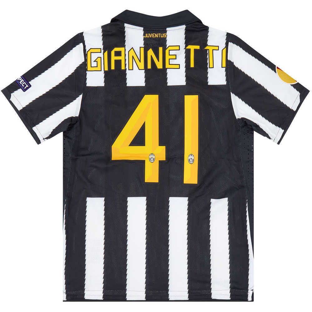 2010-11 Juventus Match Issue Europa League Home Shirt Giannetti #41 (v Man City)