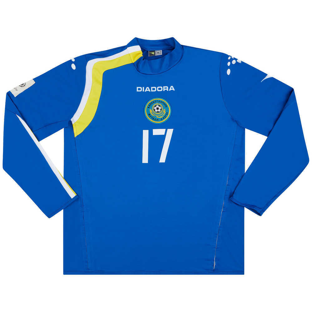 2005 Kazakhstan Match Worn Home L/S Shirt #17 (Travin) v Denmark