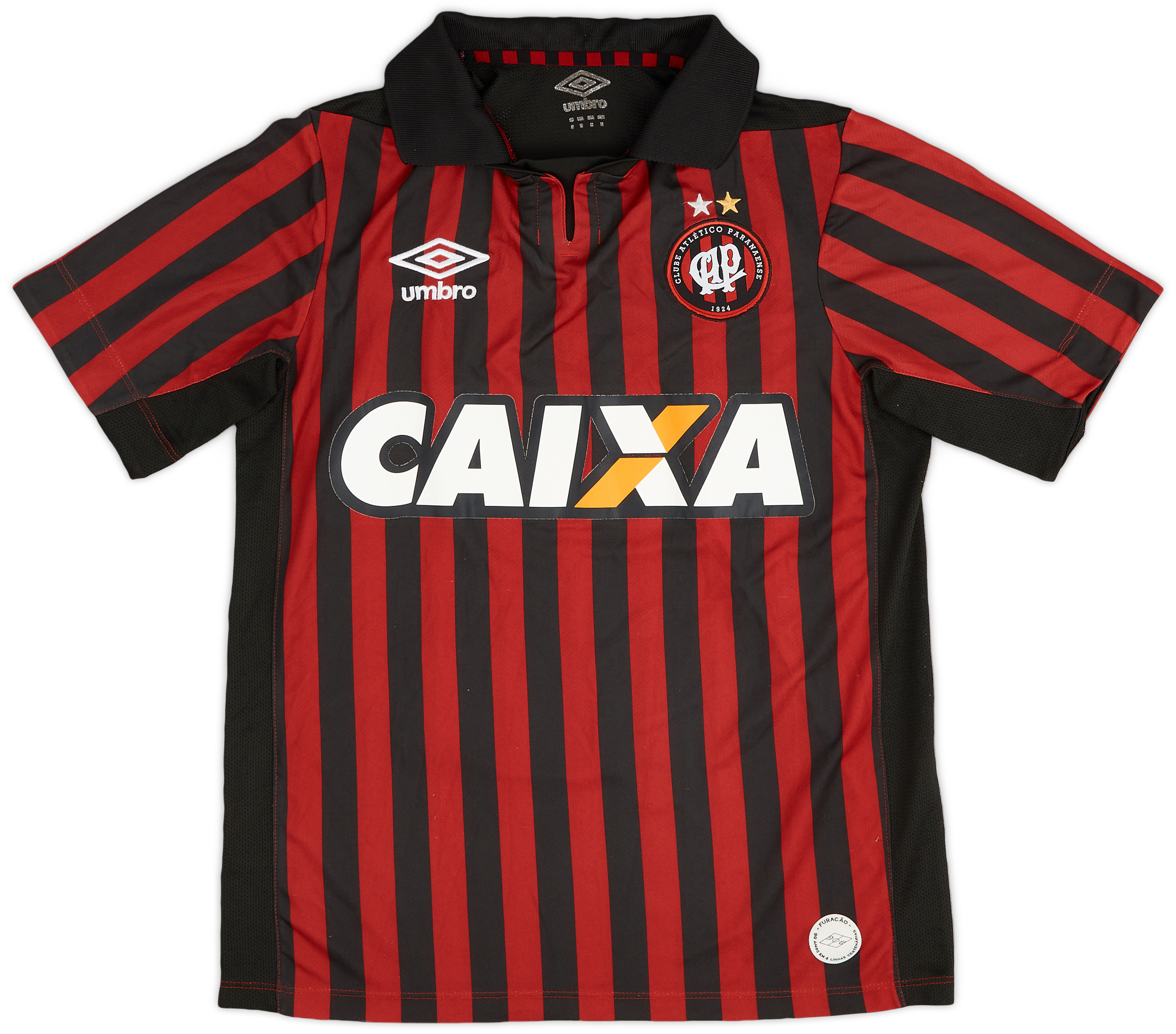 Athletico Paranaense Home camisa de futebol 2018. Sponsored by Caixa