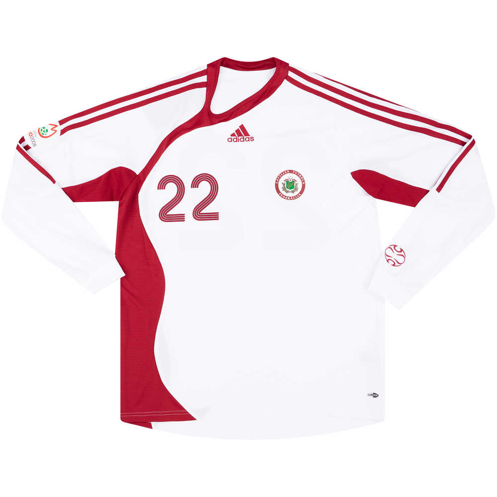 2007 Latvia Match Issue Away L/S Shirt #22 (v Denmark)