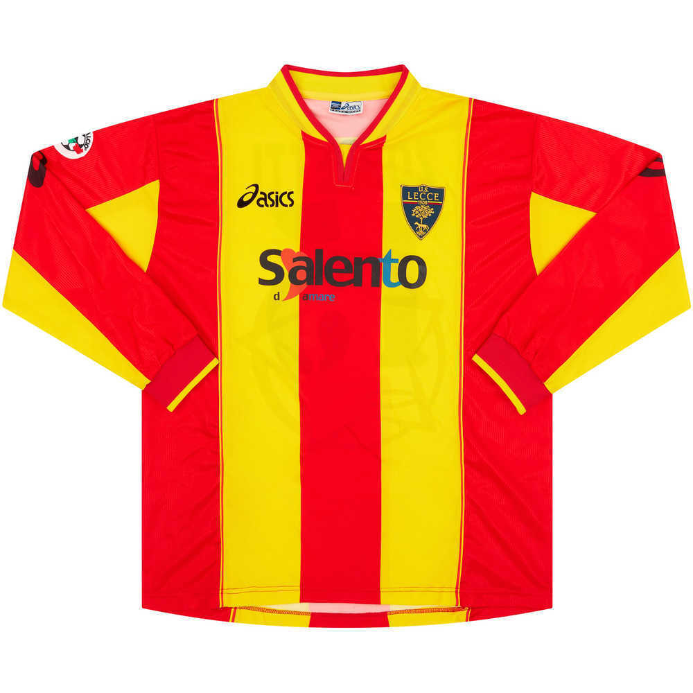 2002-03 Lecce Home Match Issue L/S Shirt Zoppetti #15