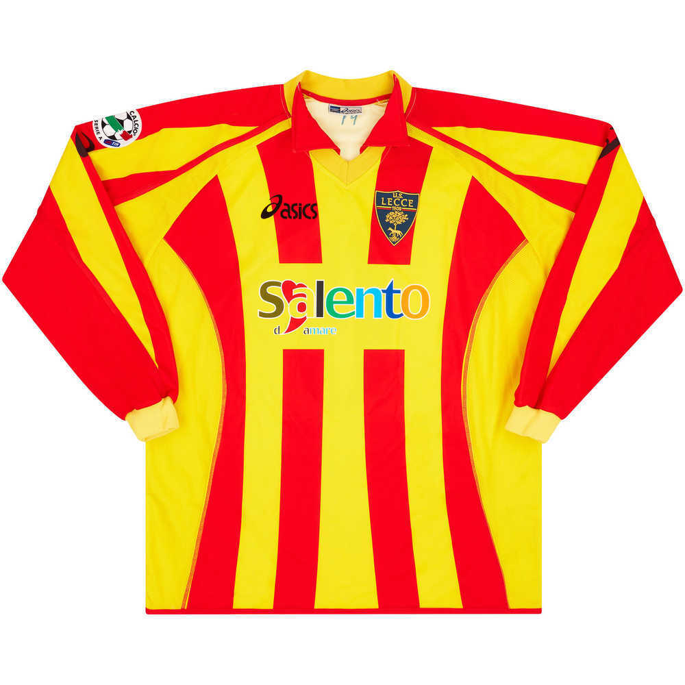 2003-04 Lecce Match Worn Home L/S Shirt Bolaño #6 (v Udinese)