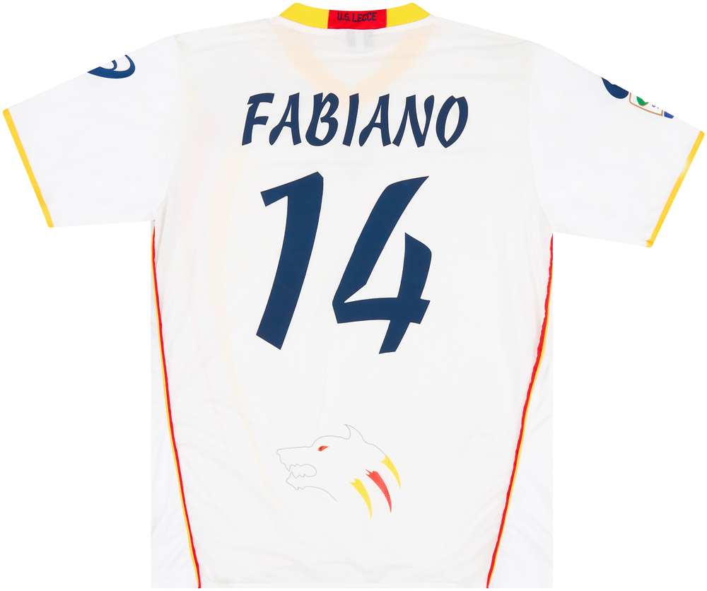 2010-11 Lecce Match Issue Away Shirt Fabiano #14-Lecce Match Worn Shirts Certified Match Worn