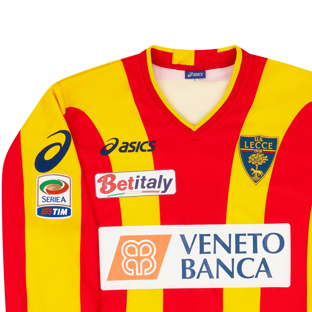 2010-11 Lecce Match Issue Home L/S Shirt Sini #5-Match Worn Shirts Lecce Certified Match Worn Long-Sleeves