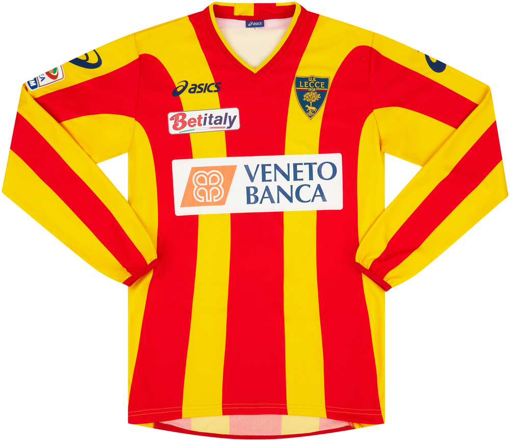 2010-11 Lecce Match Issue Home L/S Shirt Sini #5-Match Worn Shirts Lecce Certified Match Worn Long-Sleeves
