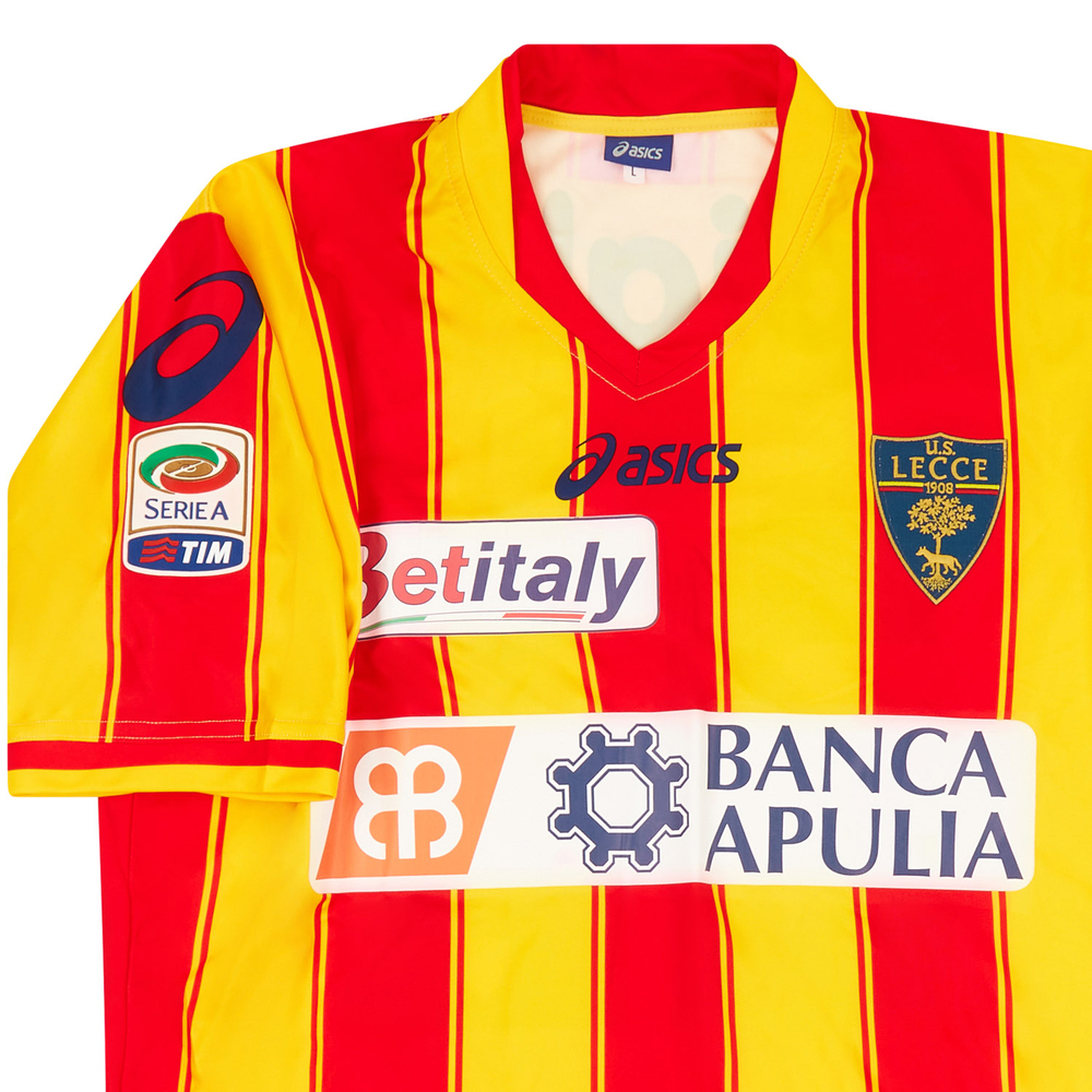 2011-12 Lecce Match Issue Home Shirt Piatti #22-Match Worn Shirts Lecce Certified Match Worn