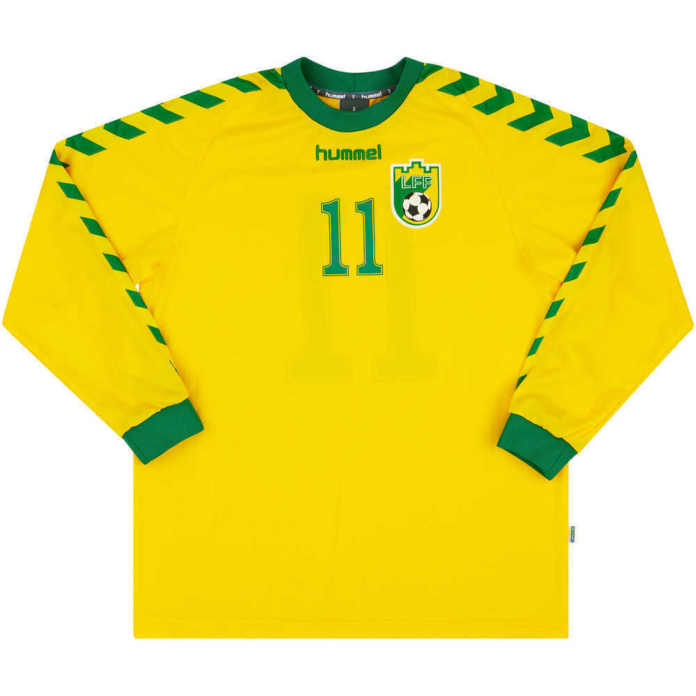 2003 Lithuania Match Worn Home L/S Shirt #11 (Poškus) v Scotland