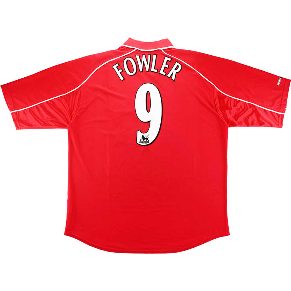 2000-02 Liverpool Home Fowler #9 (Excellent) XL