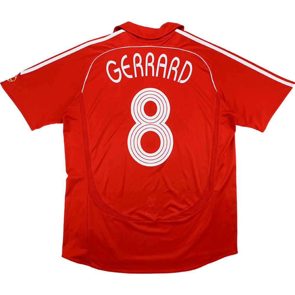 2006-08 Liverpool CL Home Shirt Gerrard #8 (Excellent) L