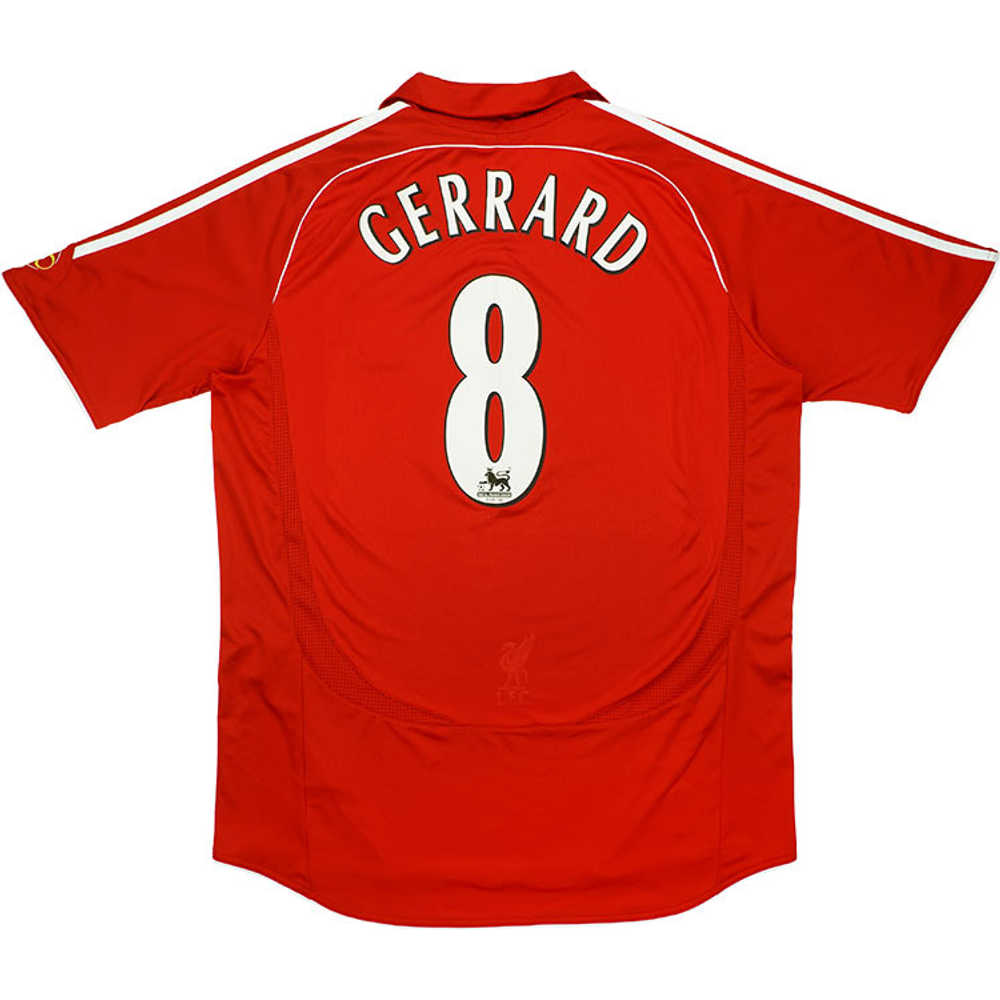 2006-08 Liverpool Home Shirt Gerrard #8 (Excellent) S