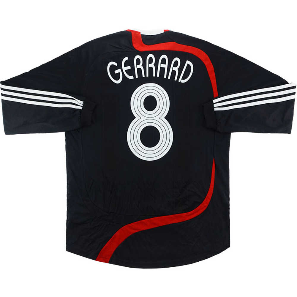 2007-08 Liverpool CL Third L/S Shirt Gerrard #8 (Very Good) XL