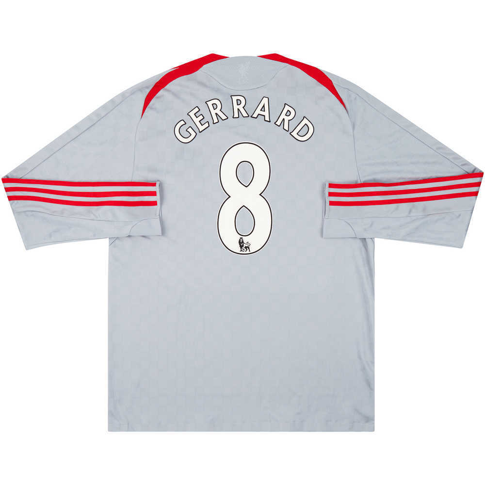 2008-09 Liverpool Away L/S Shirt Gerrard #8 (Very Good) L