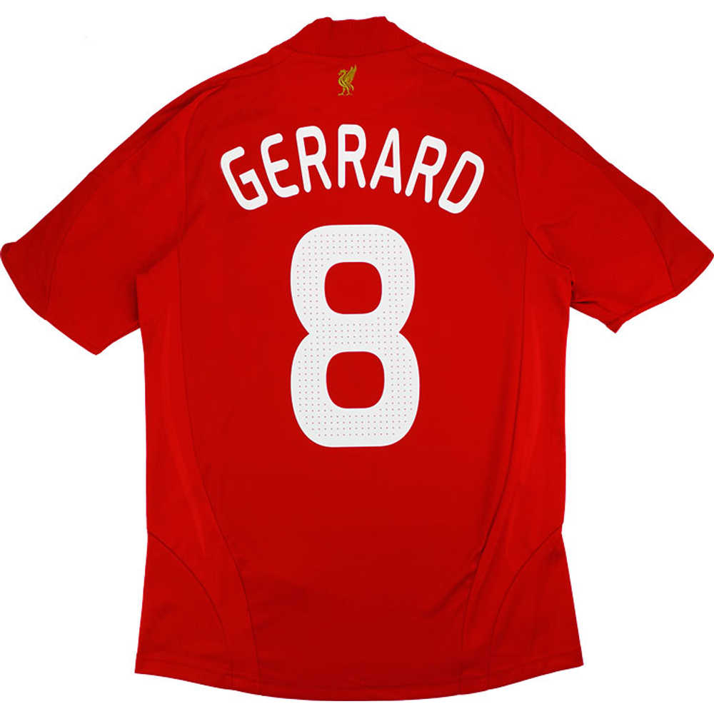 2008-10 Liverpool CL Home Shirt Gerrard #8 (Excellent) XXL