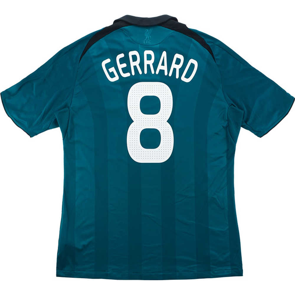 2008-09 Liverpool CL Third Shirt Gerrard #8 (Very Good) XL