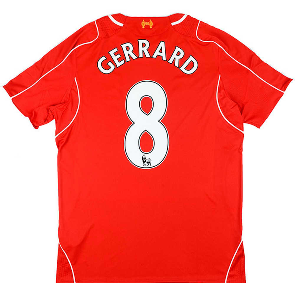 2014-15 Liverpool Home Shirt Gerrard #8 (Very Good) XL