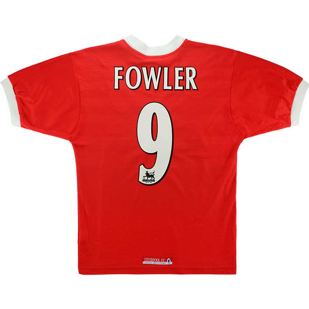 1998-00 Liverpool Home Shirt Fowler #9 (Excellent) XL