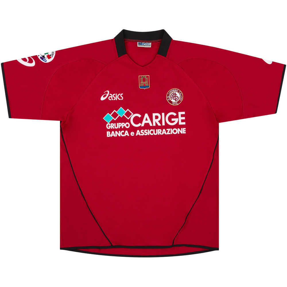 2005-06 Livorno Match Issue Home Shirt Palladino #20