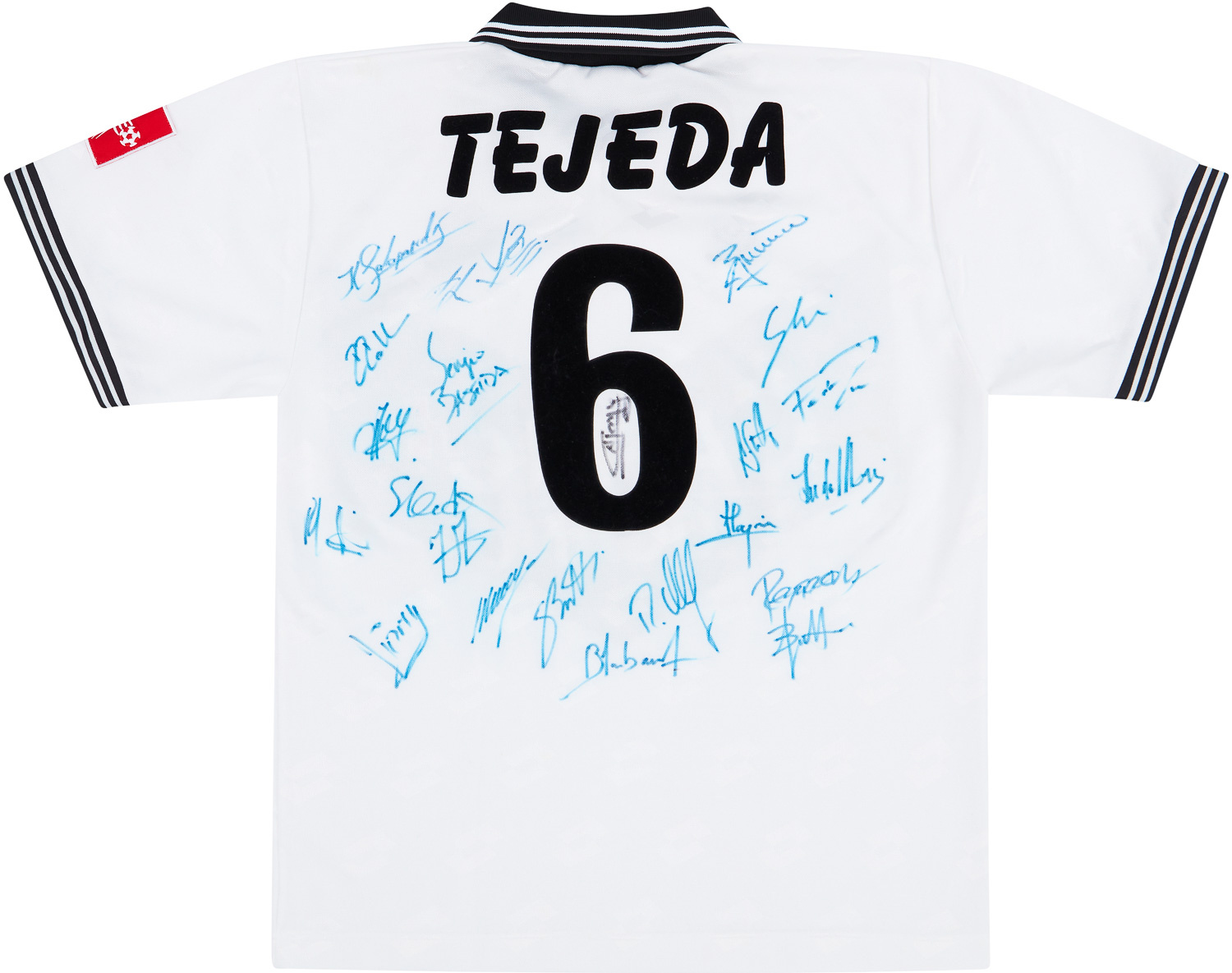1995-96 Lugano Match Issue Home Signed Shirt Tejeda #6