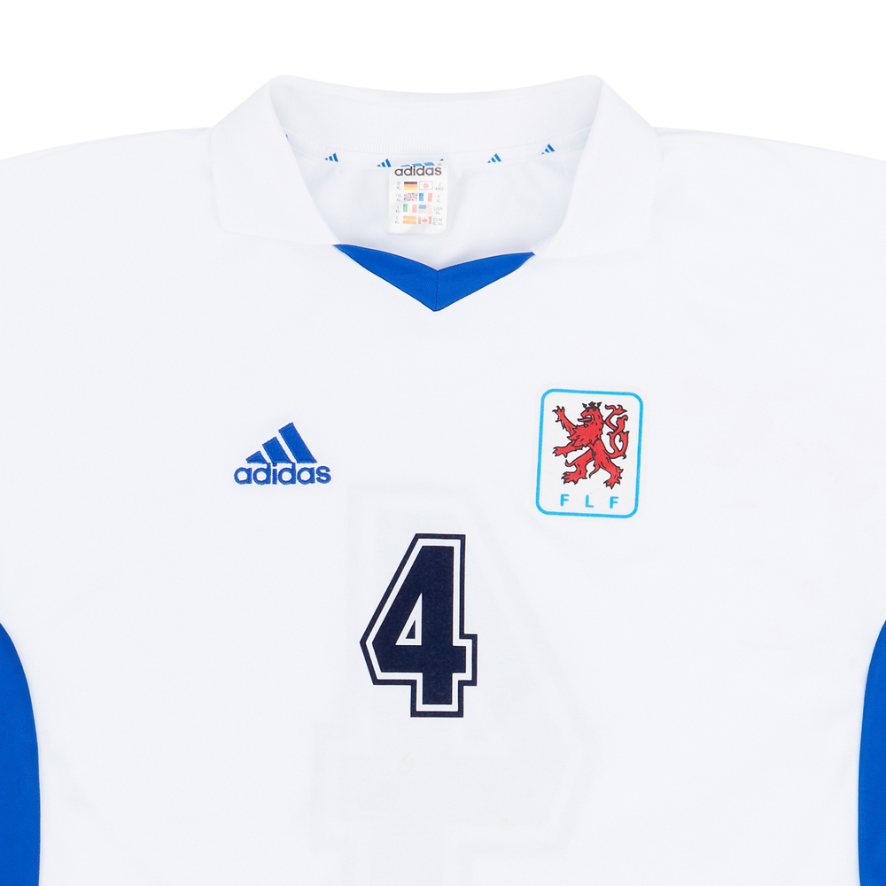 2002 Luxembourg Match Worn Away L/S Shirt #4 (Hoffmann) v Denmark