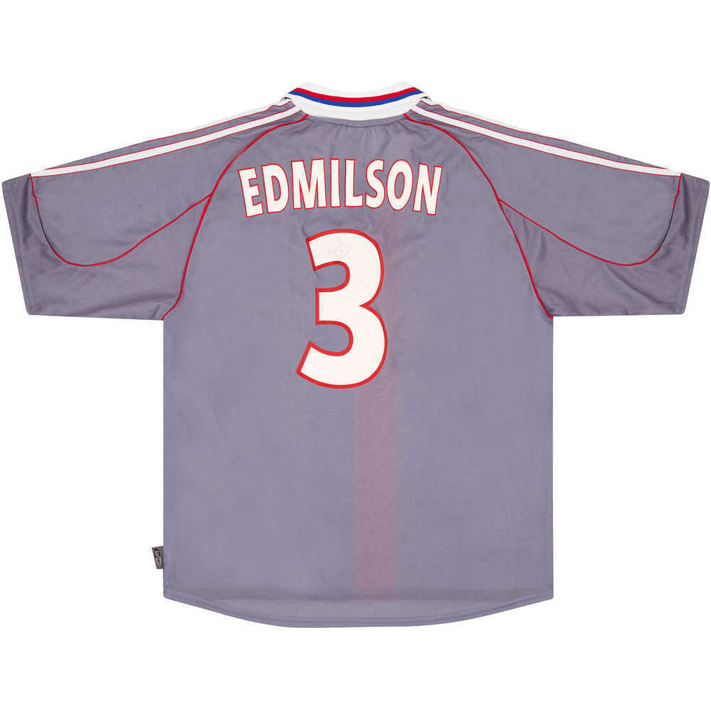 2000-01 Lyon Away Signed Shirt Edmilson #3 (Excellent) XL
