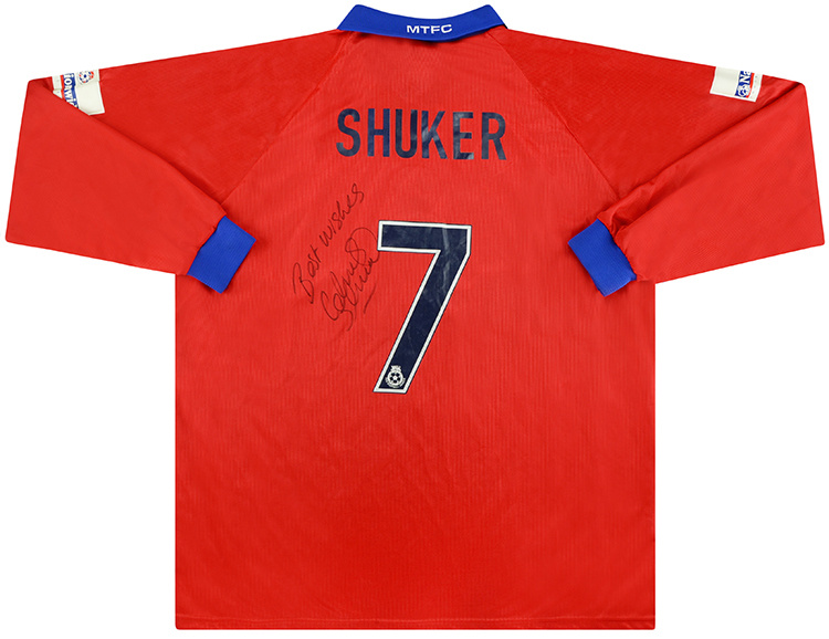 2000-01 Macclesfield Town Match Issue Signed Away Shirt Shuker #7