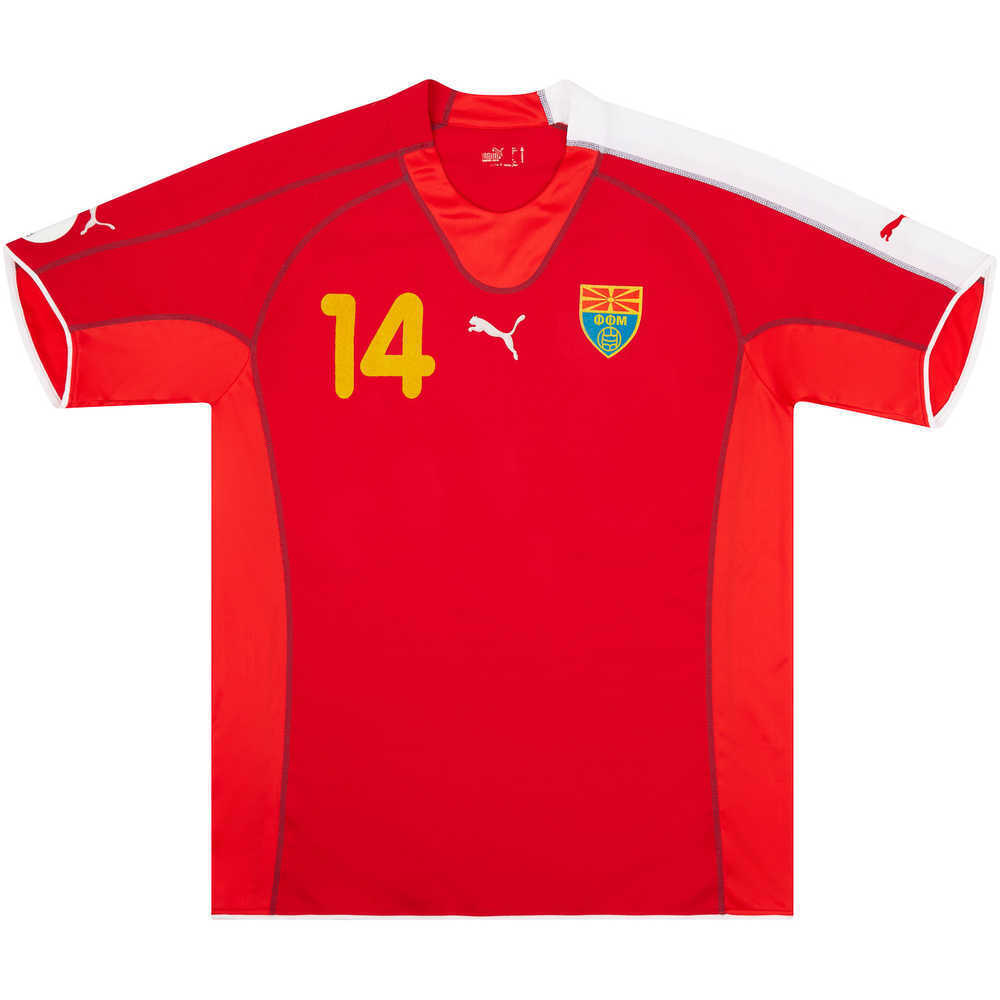 2006 Macedonia Match Issue Home Shirt Lazarevski #14