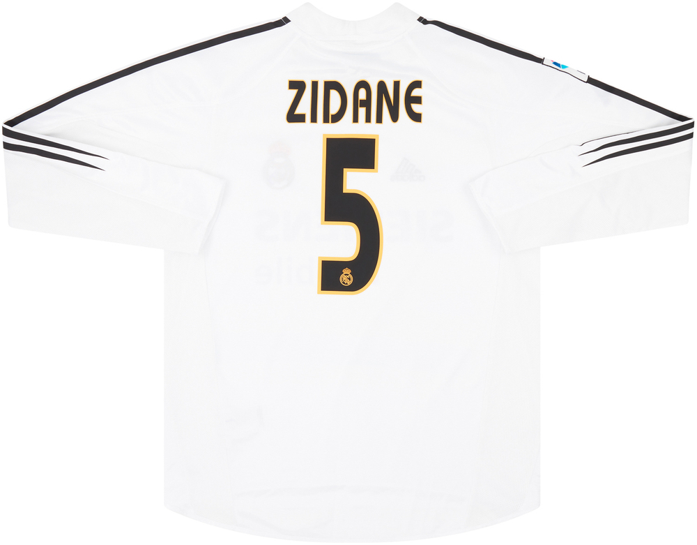 2004-05 Real Madrid Home L/S Shirt Zidane #5 (Excellent) XXL