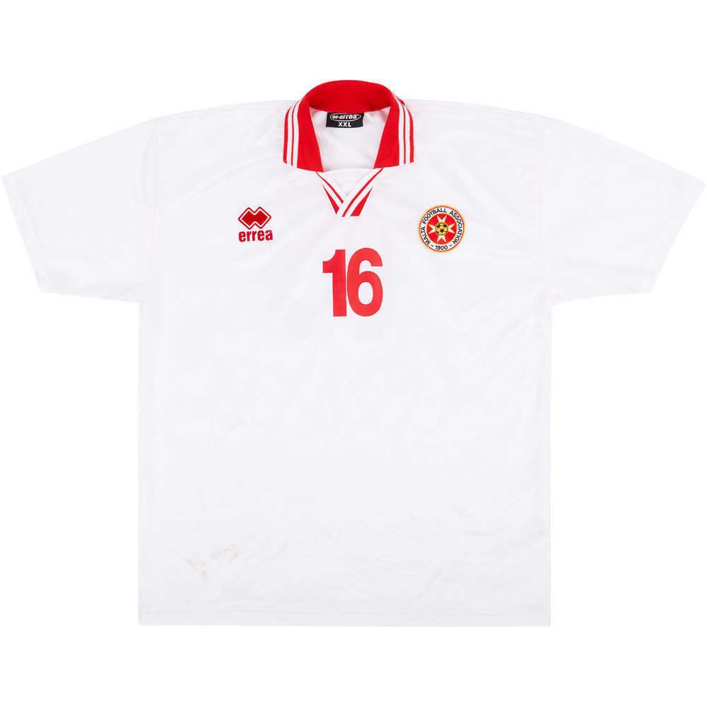 2001 Malta Match Worn Away Shirt #16 (Holland) v Denmark