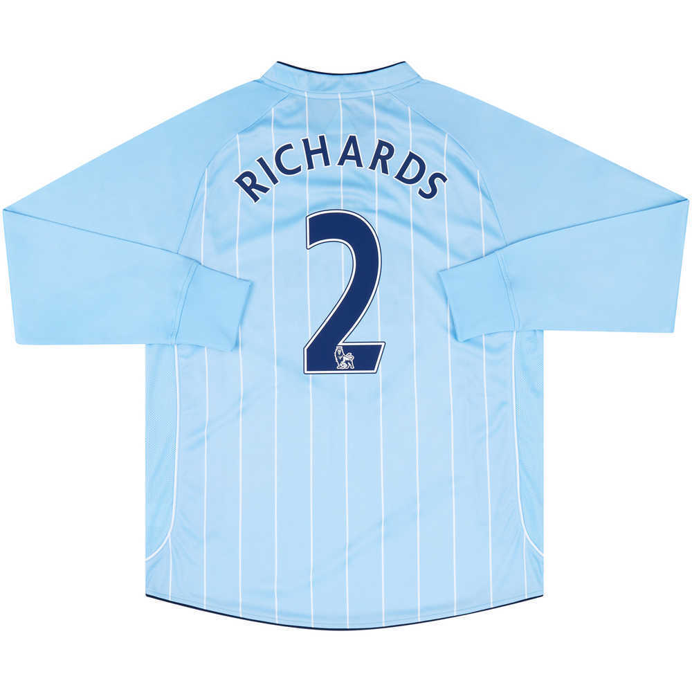 2007-08 Manchester City Home L/S Shirt Richards #2 (Excellent) XL