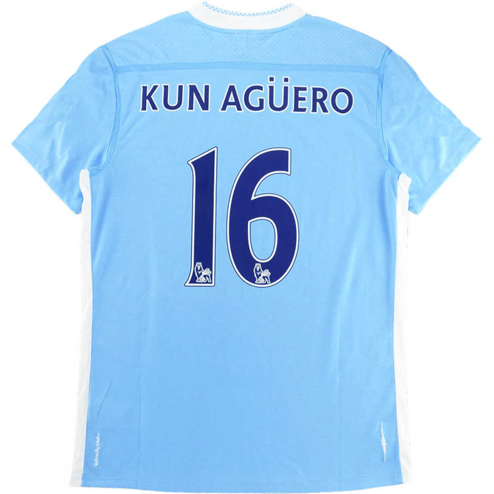 2011-12 Manchester City Home Shirt Kun Agüero #16 (Very Good) XL