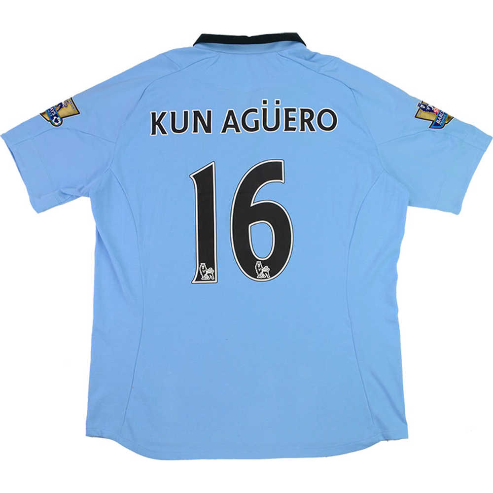 2012-13 Manchester City Home Shirt Kun Agüero #16 (Very Good) XL