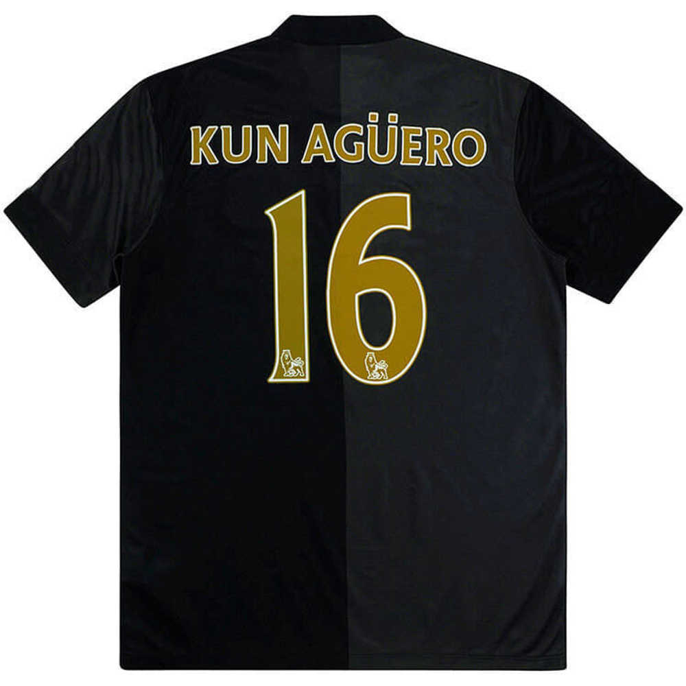 2013-14 Manchester City Away Shirt Kun Agüero #16 (Excellent) L