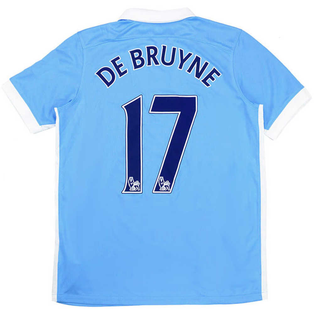 2015-16 Manchester City Home Shirt De Bruyne #17 (Excellent) L