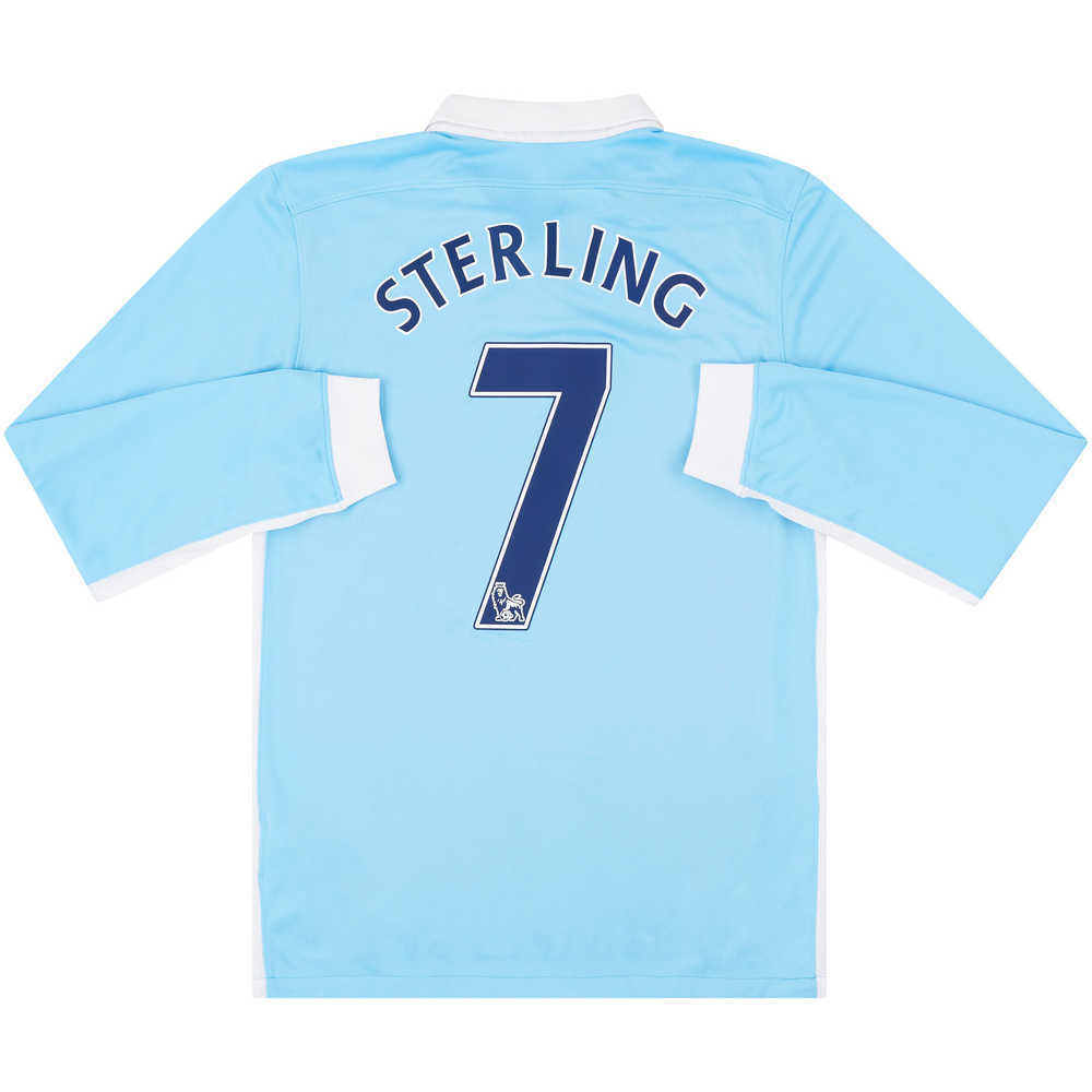 2015-16 Manchester City Home L/S Shirt Sterling #7 (Excellent) S