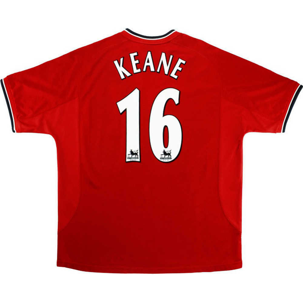 2000-02 Manchester United Home Shirt Keane #16 (Excellent) M
